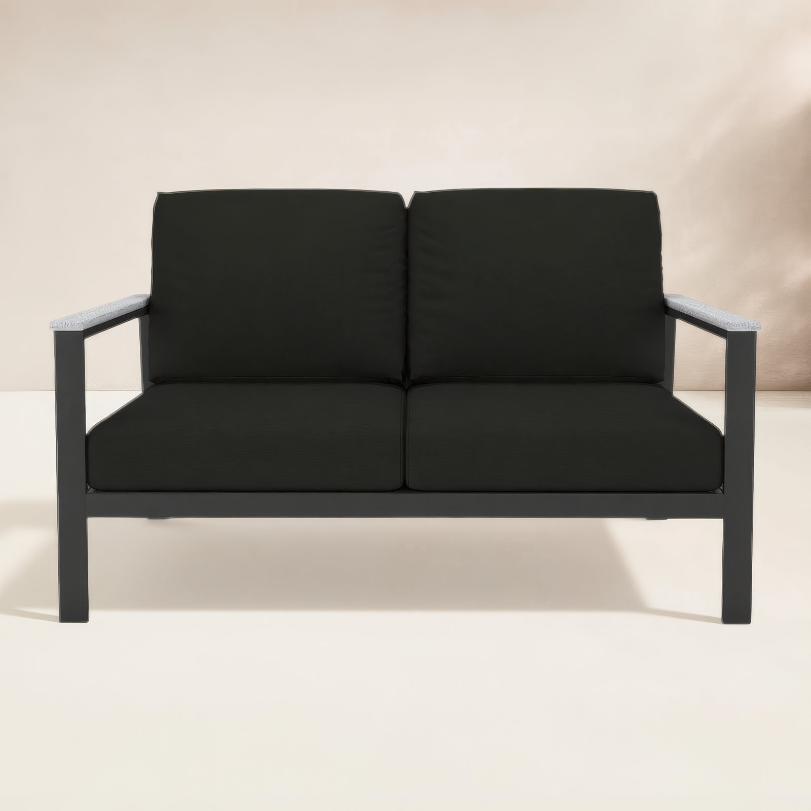 Townsend 55" Sunbrella® Patio Loveseat, Sunbrella Clockout Cloud, Yes, White