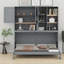 Lit escamotable mural avec armoire supérieure, tablettes, lit pliable peu encombrant avec éclairage et port USB-1963112600