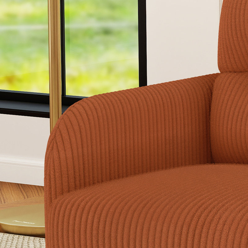 Causeuse en tissu 47 po, Orange