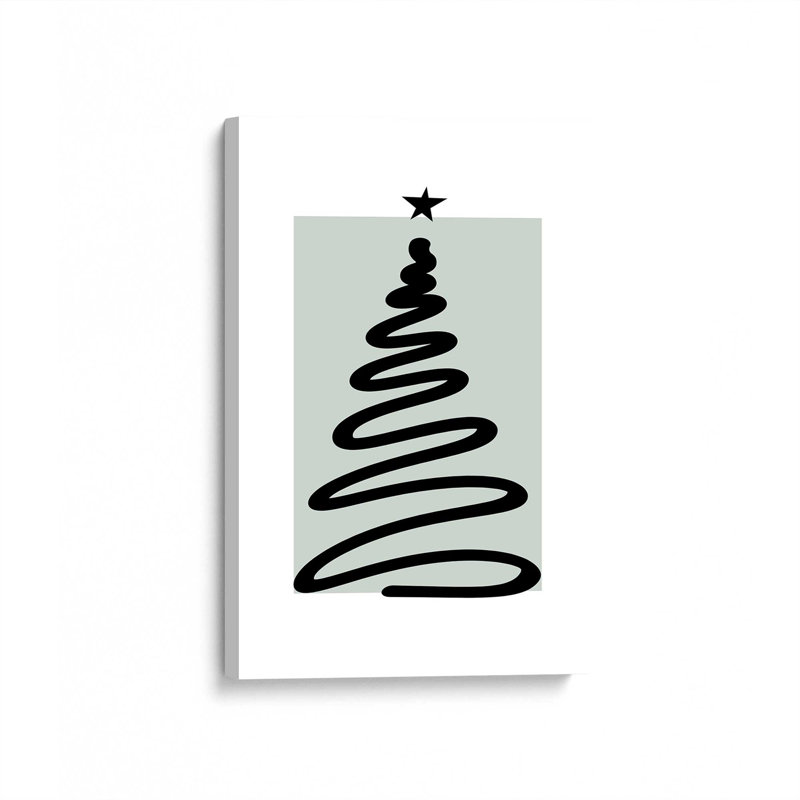 Arbre de Noël minimal, Toile tendue, Ne s’applique pas, H 18 po x l 12 po