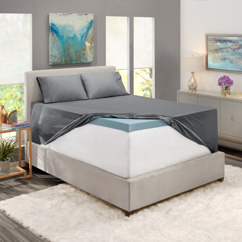 Ensemble de draps en micro-fibre, Gris moyen, Drap-housse de taille simple