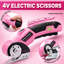 Ciseaux électriques sans fil Pink Power avec lame rotative ronde - Cutter rechargeable, outil de coupe de précision pour les loisirs créatifs, le bricolage, la couture, les tissus et les projets de loisirs.