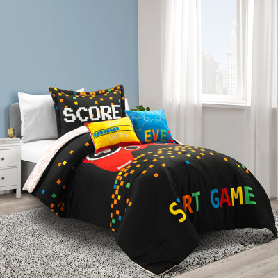 Video Games Reversible Oversized Comforter Gray