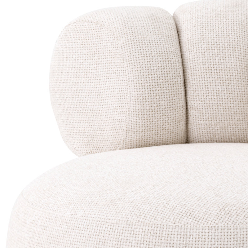 Phedra Swivel Barrel Chair, Lyssa Off-White Polyester Blend