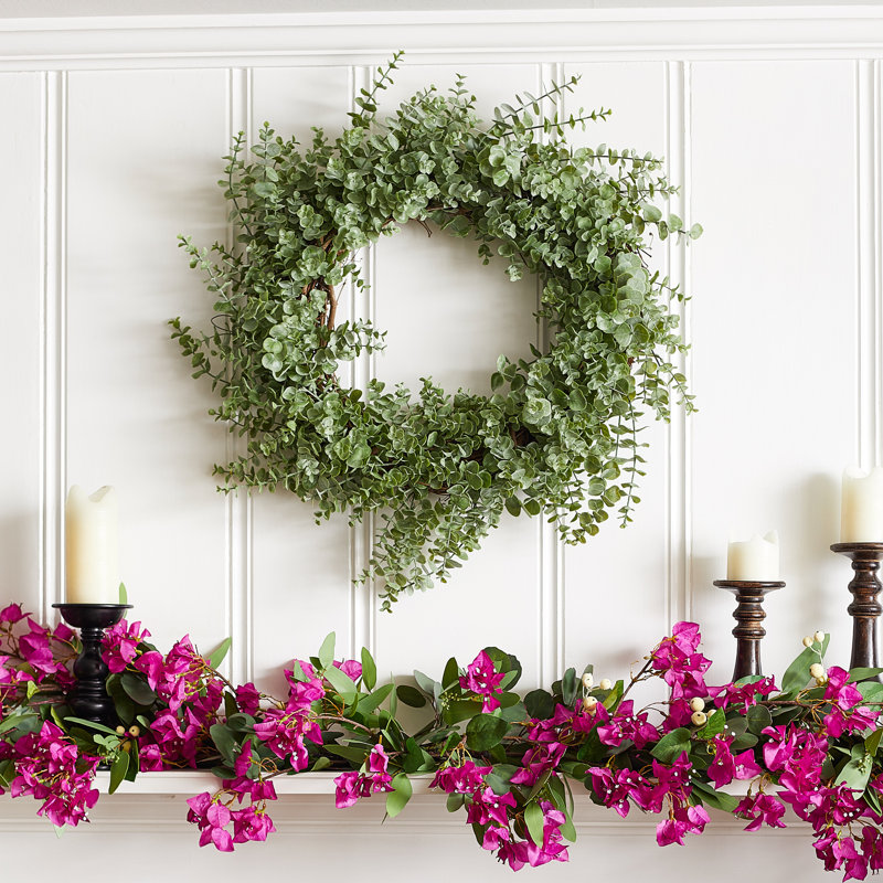 Couronne en mélange de PVC et PE en eucalyptus Everyday, H 26 po x l 26 po x P 6 po