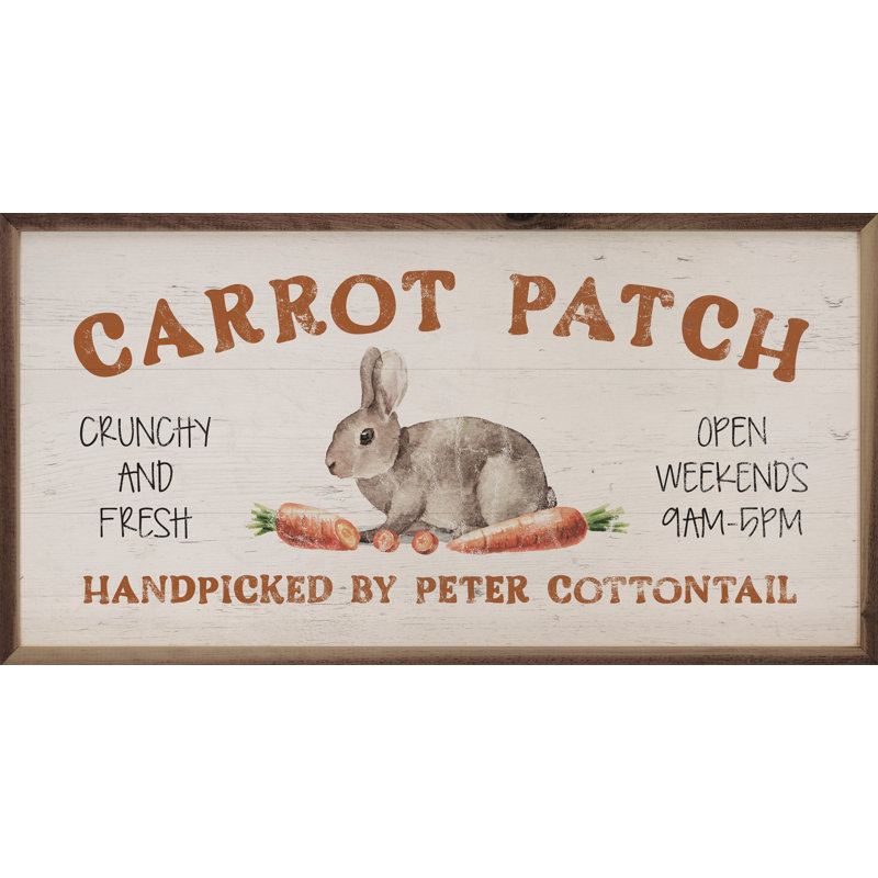 Carrots Patch Bunny Whitewash, H 20 po x l 40 po x P 1 po