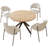 46.4" Round Table Set Of 4 , Modern Kitchen Table Set, Mdf Dining Table With Dining Chairs-1402812779