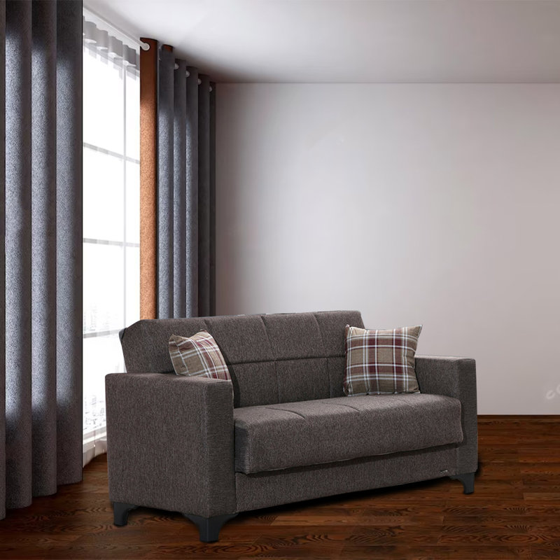 Canapé-lit convertible Azarael , Mélange de polyester brun, H 38 po x l 88 po x P 32 po