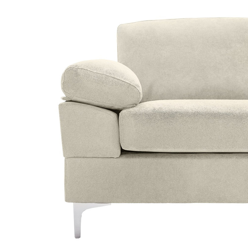 Canapé modulaire réversible avec repose-pieds Landover, Mélange de polyester beige
