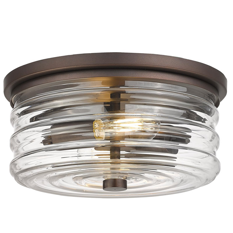 Flush Mount Ceiling Light with Clear Glass Shade