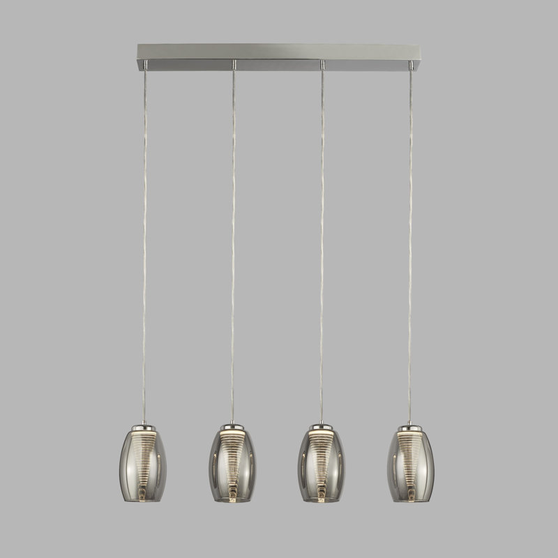 Ruari 4-Light Kitchen Island Chandelier, Smoked