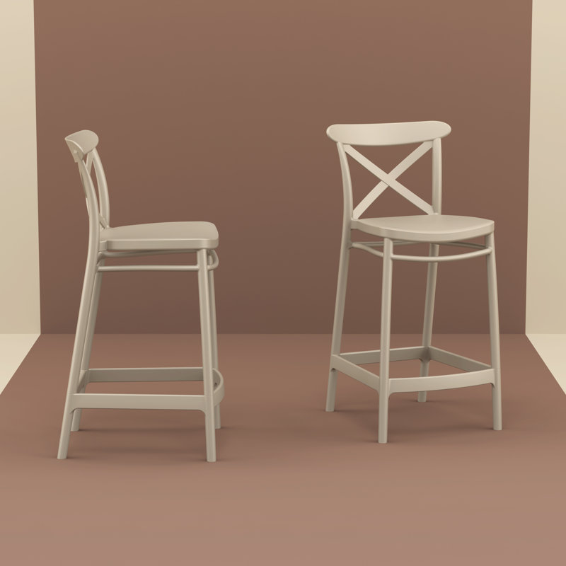 Tabouret Bijou, Taupe, Tabouret de comptoir (siège d'une hauteur de 25,6