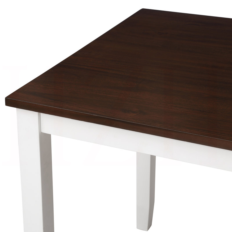 Ensemble de table de salle à manger 5 pièces, ensemble de table et chaises de cuisine en bois, espresso et blanc