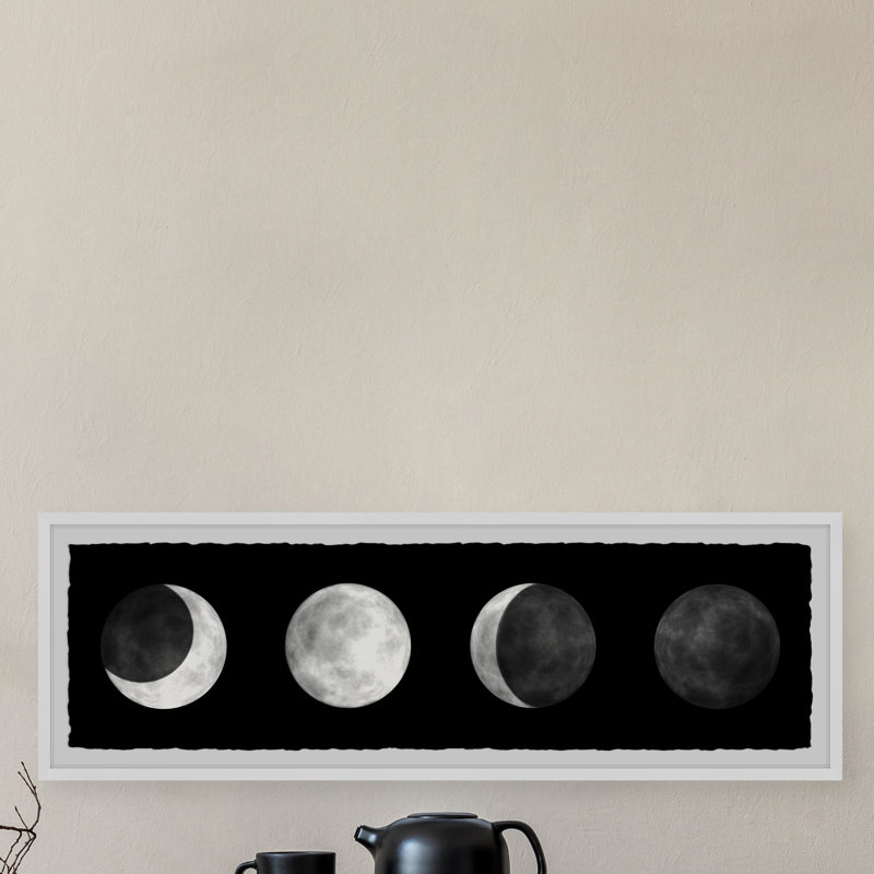 Transformation de lune-impression de cadre photo sur papier, H 10 po x l 30 po x P 1,5 po