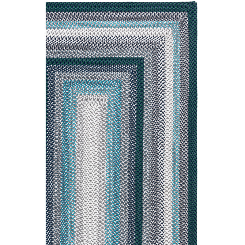 Braided Hand Woven Machine Washable Striped Outdoor Indoor/Outdoor Area Rug, Rectangle 2' x 3'