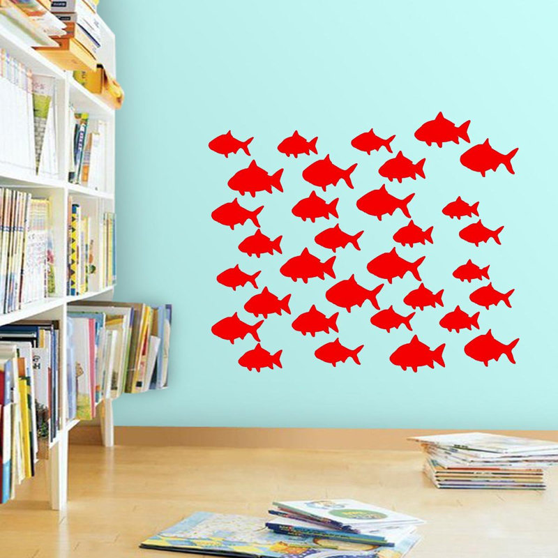 Décalcomanie murale poisson Hunsberger, Rouge
