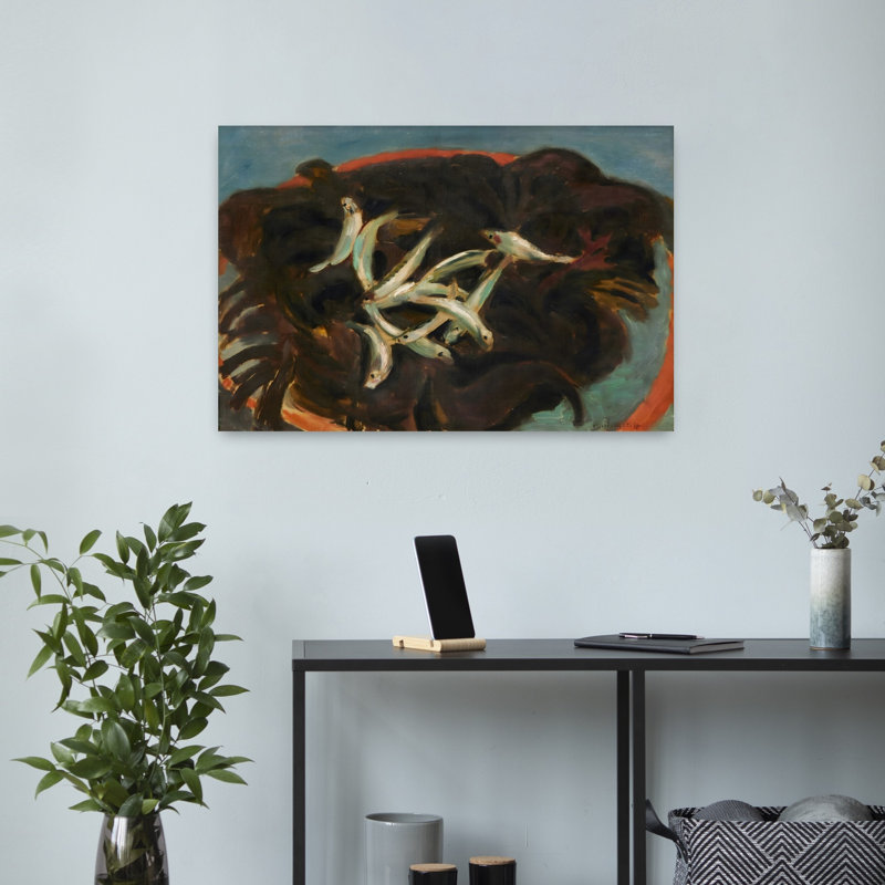 «Rustic Fish Still Life», reproduction d'art mural poisson contemporain, 16" H x 24" W