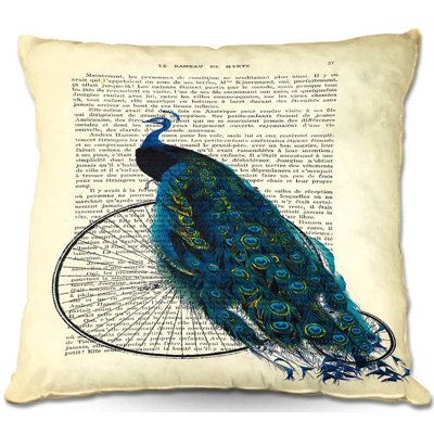  Couch Peacock Bicycle Throw Pillow