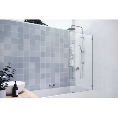 Vela 31.5 in. x 58.25 in. Frameless Single Fixed Bath Panel