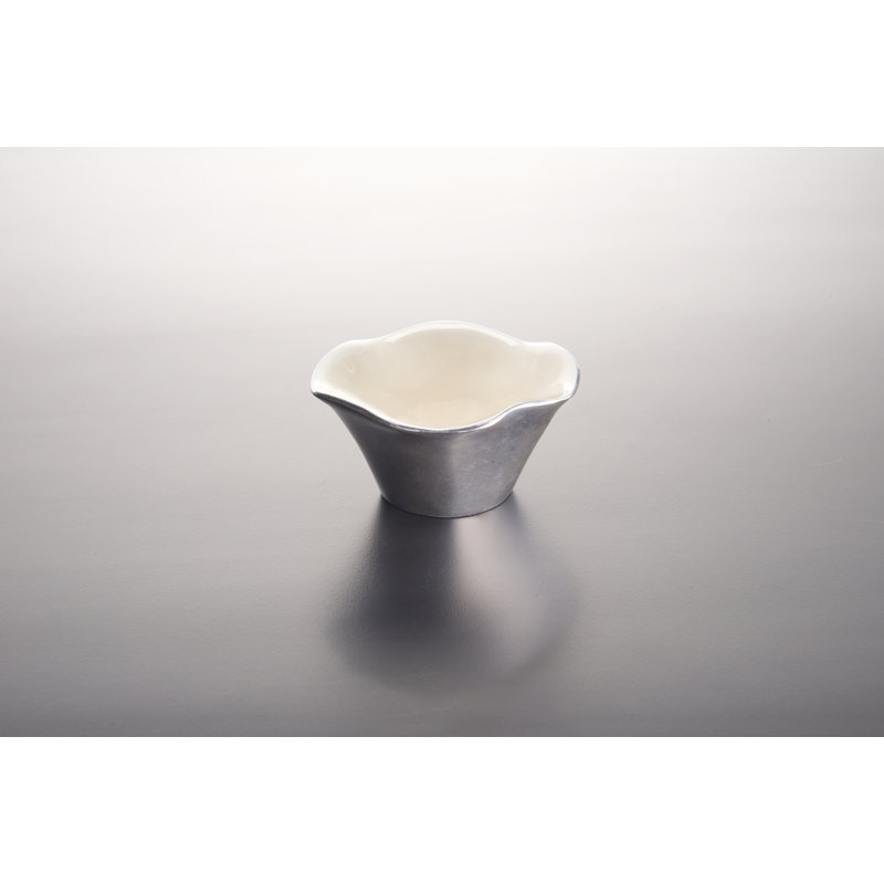 Ruffled Dish Decorative Bowl, Oyster