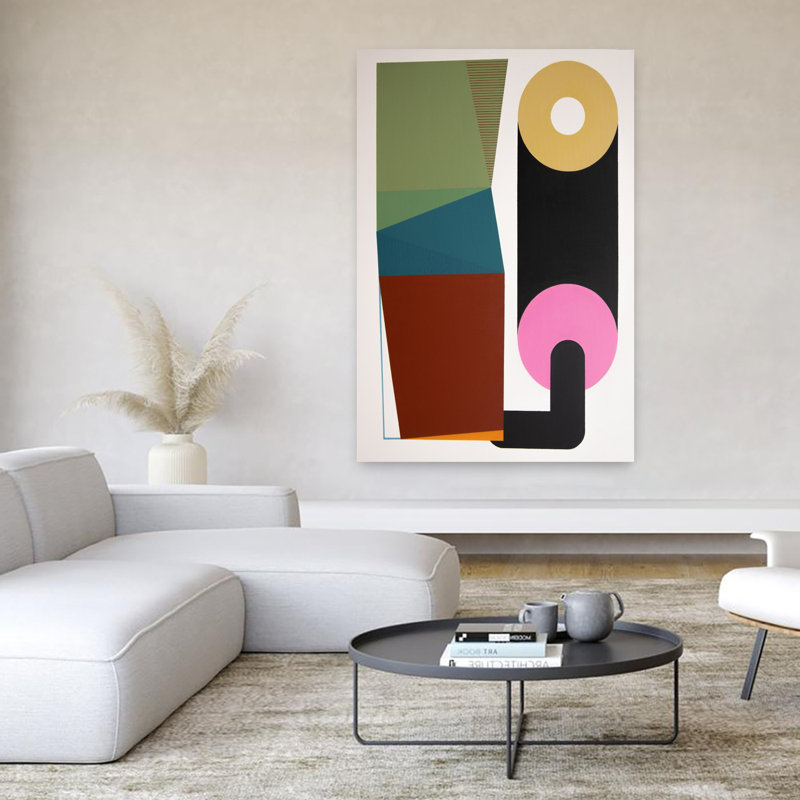Art contemporain contemporain abstrait géométrique, H 60 po x l 40 po