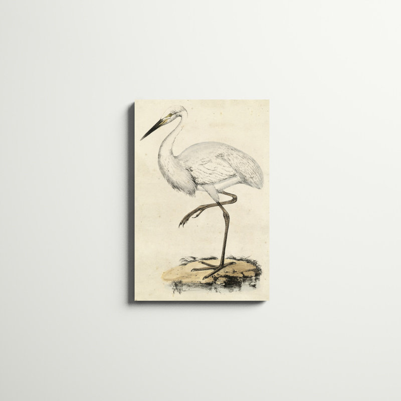 «Antique Heron III», peinture sur toile, H 30 po x l 20 po