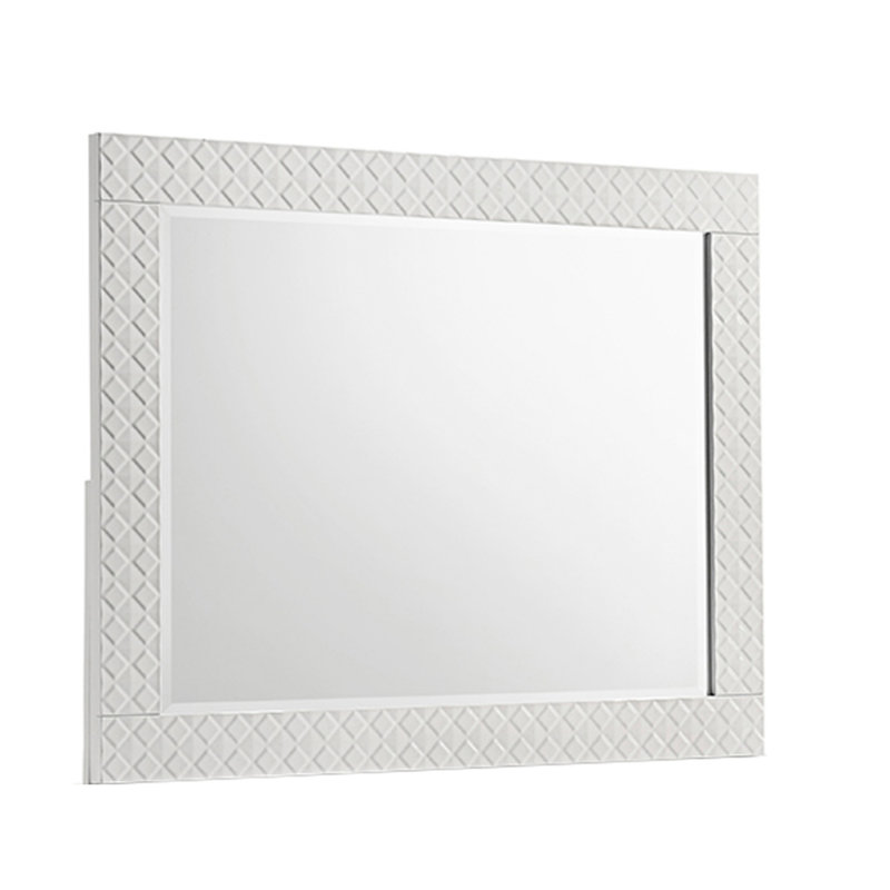 Miroir de style moderne en bois blanc Blanca
