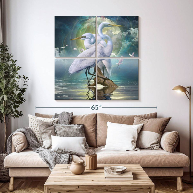 Brampt Celestial Egrets I, 45" H x 45" W
