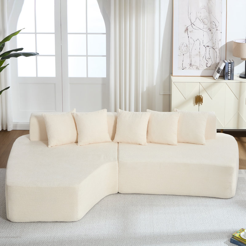 Canapé modulaire ivoire Ultimate Comfort, conception modulaire minimaliste pour la maison