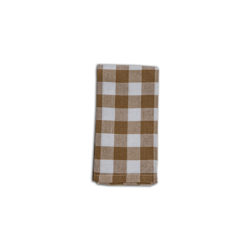 Jainy Cotton Checkered Square Napkin, Sand