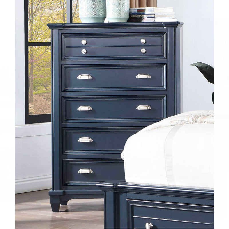 Mobilier de chambre à coucher de style transitionnel avec glissières à roulement à billes 1 pièce