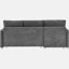 Canapé-lit convertible en forme de L, canapé modulaire de 90 po avec lit escamotable, fauteuil de loisir rabattable avec espace de rangement, housse en chenille grise amovible et lavable-1328194864
