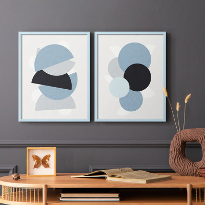 Impression encadrée Shapely Blues I-Premium - prêt à être accroché - aucun clou requis - aucun clou requis