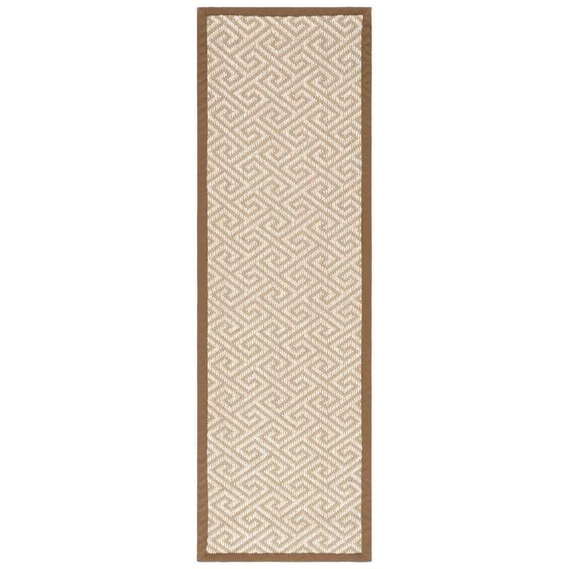 Jaquavion Sisal With Latex Geometric Rug, Runner 2'6" x 8'