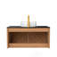 Meuble-lavabo de 36 po avec lavabo, meuble de rangement mural avec double comptoir en pierre frittée et vasque ronde en céramique-121865370