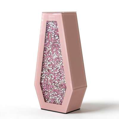 Cerrie 14" Pink Tall Glass Table Vase Modern Glam Stylish