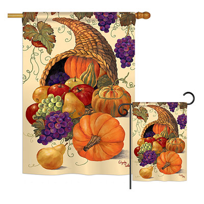Double Sided Polyester Thanksgiving Flag Set