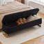 Banc de rangement 63 po pour chambre avec pattes dorées et coussin d'accoudoir mobile 63 po-1439877620