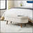 Ottoman Oval Storage Bench, Rubber Wood Legs