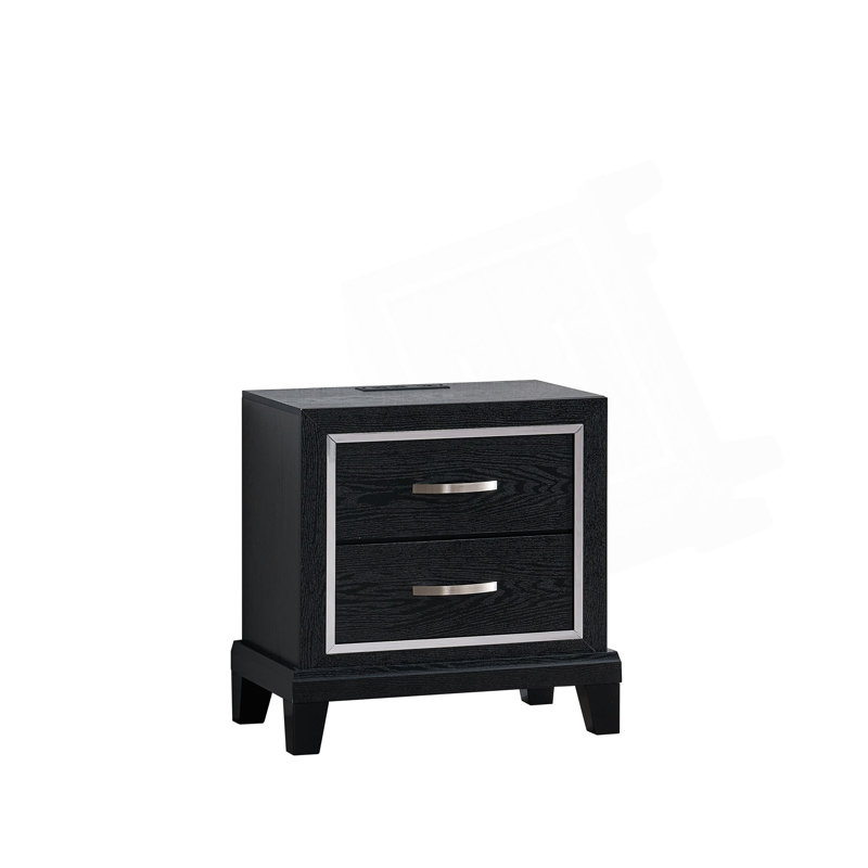 Livingston  2 Drawer Nightstand With AC/USB Outlets