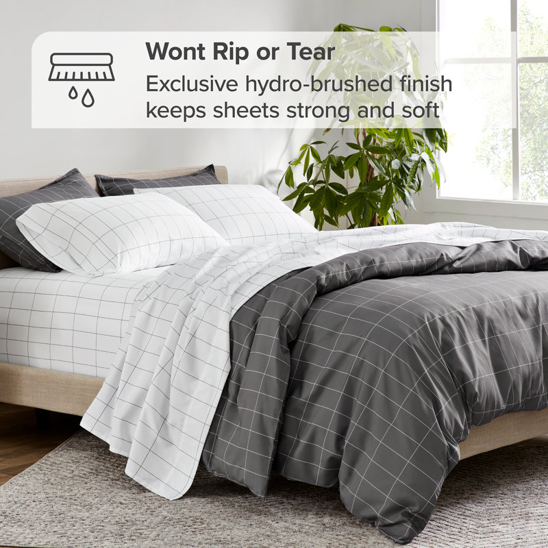 Grid Modern & Contemporary Duvet Cover, Twin/Twin XL Duvet Cover + 1 Pillow Sham
