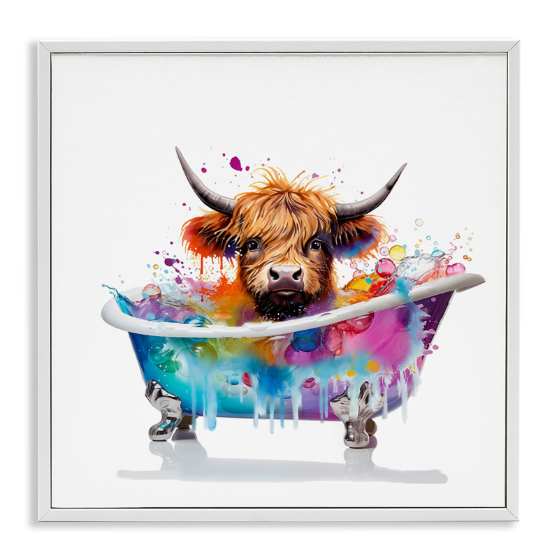 «Vivid Bath Time», giclée par Mary Cunningham, Giclée encadrée blanc bord de mer, H 17 po x l 17 po