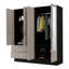Armoire en miroir Florencia L, deux armoires avec cloisons, noir et gris clair