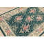 Tapis floral bleu sarcelle en laine tissé à la main 4 x 6