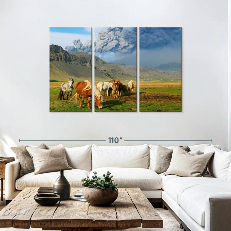 Brampt Icelandic Ponies, 48" H x 74" W