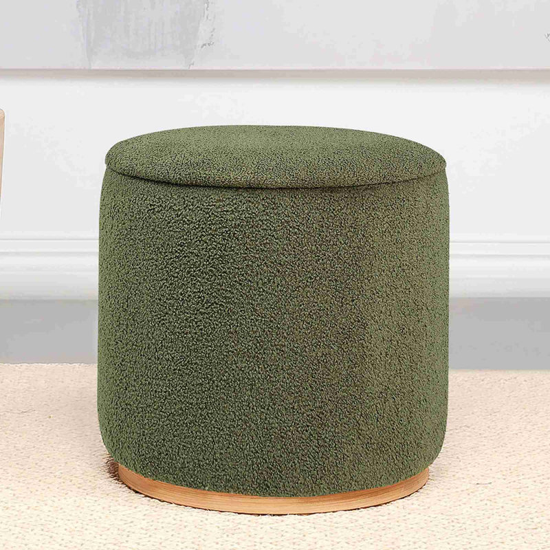 Repose-pieds rembourré rond pour le salon, Vert