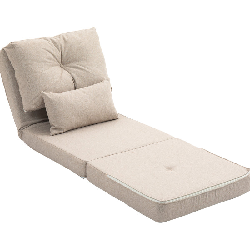 Canapé-lit ajustable pour la maison: lit tapissier pliant, lin beige: canapé