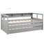 Lit de jour simple TG en bois gris - 2 lits gigognes, 3 rangements et avantages avec chargement des lits gigognes, inclus