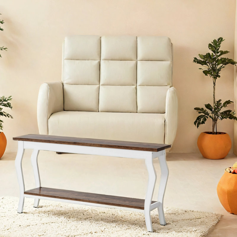 70.9-inch Extra-long Sofa Side Table With Two Shelves