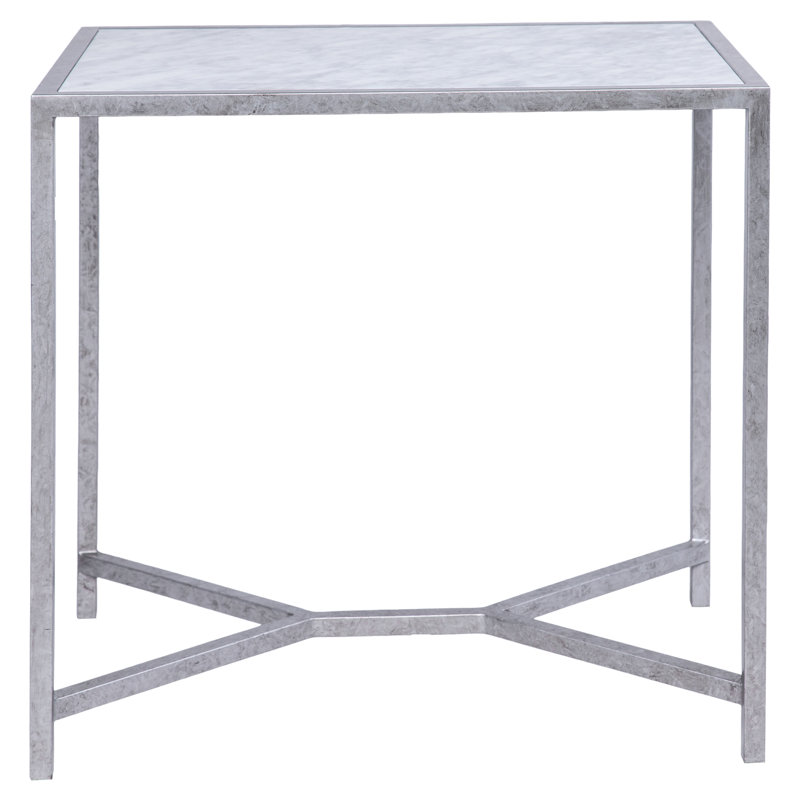 Web Marble End Table, Royal Silver